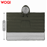 Couverture de camping chaude WOQI à capuche avec isolation 3M Thinsulate, poncho portable, ultraléger et compact