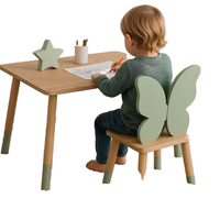 Ensemble table et chaise Montessori pour enfants Butterfly, table de jeu en bois faite à la main pour tout-petits, utilisation scolaire, sécurité, durable, design moderne
