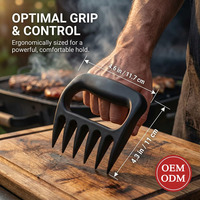 Déchiqueteur de viande en plastique 'Beast Claws' pour porc, poulet, brisket, dinde, résistant, sans BPA, compatible lave-vaisselle