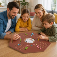 Jeu de société classique Jackaroo avec Ludo et Flight Chess 2-en-1, ensemble de jeu portable en bois pour 4 joueurs, idéal pour la maison, les voyages, l'extérieur et le camping