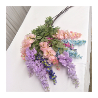 NINI Fleurs de glycine artificielles en soie à trois branches pour décoration de mariage, fleurs de glycine suspendues en soie