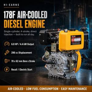 Pièces de <span class=keywords><strong>moteur</strong></span> <span class=keywords><strong>Stirling</strong></span> diesel refroidi par air à basse vitesse Hi-earns 178FS - Product Image 1