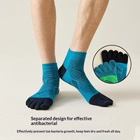 Chaussettes de course professionnelles mi-mollet pour hommes à cinq doigts, antidérapantes et désodorisantes, idéales pour l'été, les sports de plein air, le marathon, la randonnée et l'entraînement