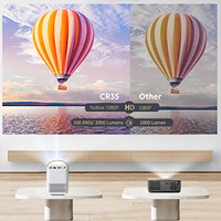 Projecteur de cinéma maison portable mini LED LCD CRE CR35 1080p avec batterie intégrée, stéréo HIFI, Android 9, projection mobile 3m 300