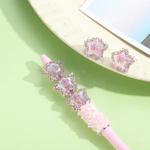 2025 nueva llegada diamantes de imitación estrella de cinco puntas cuentas de flores cuentas sueltas acrílicas para DIY pluma accesorios de cadena de teléfono - Product Image 6