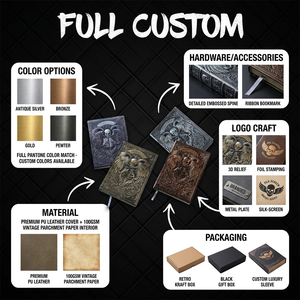 Bestseller Schwarzes Hardcover-Tagebuch Gothic Fancy Wicca Personalisiertes <span class=keywords><strong>Journal</strong></span> Notizblock Zubehör Anpassbar - Product Image 4