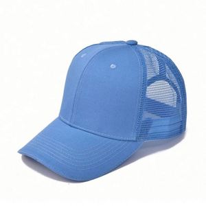 Casquettes de baseball en maille à logo personnalisé, couleur unie, visière incurvée, livraison rapide en gros - Product Image 6