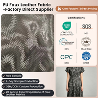 Gemusterter Reflektierender Kunstleder-Stoff 4-Wege-Stretch Polsterstoff PU-Lederstoff für Damenbekleidung Hosen P-Lederstoff
