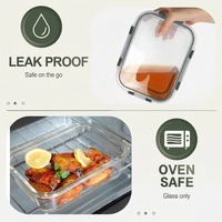 Conteneurs en verre hermétiques pour aliments avec couvercles, anti-fuite, pour préparation de repas, idéaux pour le déjeuner et les restes, compatibles lave-vaisselle - Offre Spéciale