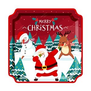 DAMAI Christmas Snowman Tableware Set for Party Decorations Disposable Apple Shape Dessert Paper Plate Christmas Tableware Set - Product Image 4