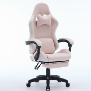Tùy Chỉnh <span class=keywords><strong>Ergonomic</strong></span> Rất Mềm Mại Màu Hồng Kỹ Thuật Vải PC Ghế Chơi Game Ghế Với Chỗ Để Chân Cho Người Lớn - Product Image 2