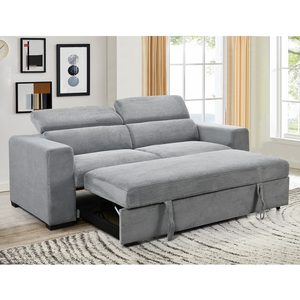 Divano Letto Convertibile con Letto Estraibile, Moderno Divano Trasformabile con Poggiatesta Regolabile, Rivestimento in Tessuto, Stile Hotel per Soggiorno - Product Image 1