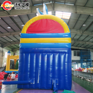 Envío gratis 10x4x6mH boca de tiburón PVC tobogán de agua inflable alto acantilado gorila parque infantil divertido accesorio soplador incluido - Product Image 5