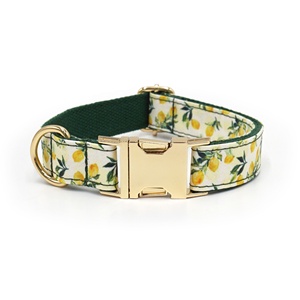 Nuevas Ideas para pequeñas empresas 2025, <span class=keywords><strong>Collar</strong></span> de perro a la moda con patrón de frutas, collares bonitos de poliéster para perros, <span class=keywords><strong>Collar</strong></span> de perro con logotipo personalizado dorado - Product Image 2