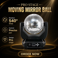 Lumière de scène à boule miroir mobile Bluemoon DMX512 120W, rotation à 540 degrés, éclairage de scène disco pour DJ, mariage, événement
