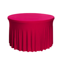 Nappe ronde moderne unie tissée imperméable 100 % polyester pour hôtel, restaurant, mariage, usage domestique personnalisé
