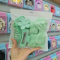 Ensemble d'accessoires capillaires élégants et durables en plastique faits à la main pour salon de beauté : pince à cheveux fleurie, bandeau nœud, ornements pour filles, queue de cheval