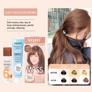 Crème colorante permanente pour cheveux VOJO Salon Professional 120ml, formule <span class=keywords><strong>végétale</strong></span> bio, sans ammoniaque, sans PPD, couvrance longue durée des cheveux gris - Product Image 2