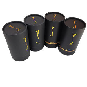 Cilindro de papel kraft reciclable de alta calidad, material de espuma EVA, impresión en lámina dorada para empaque de tubos de perfume. - Product Image 5