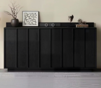 Buffet mobile de style médiéval, armoire à thé murale, meuble bas, armoire de rangement minimaliste en panneaux de particules, commode rétro