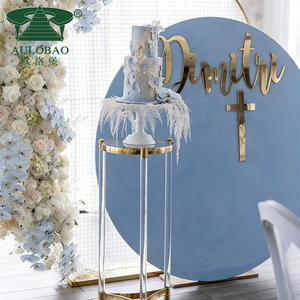 โต๊ะเค้กแต่งงานกรอบสแตนเลสขาอะคริลิคใสสำหรับงานเลี้ยงวันเกิด - Product Image 3