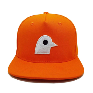 Logo personnalisé Vente en gros 6 Panneau Orange vif Brodé Sports 3D Simple Broderie Logo Personnalisé Snapback Ajusté Chapeaux Casquette - Product Image 1