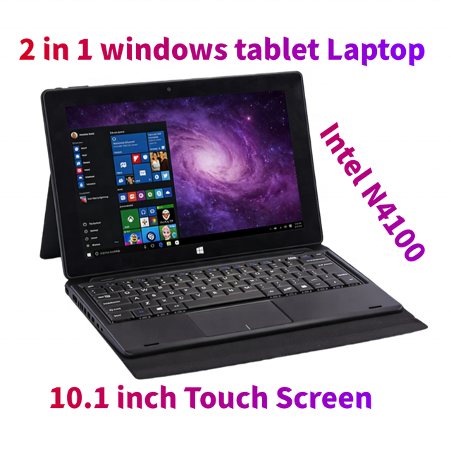 10.1 Inch UHD Graphics 600 High-Clarity Touch Screen Intel N4100 4500mAH Battery Life 2 in 1 windows Tablet Laptop