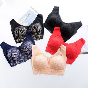 Sujetador sexy de encaje de malla sin aros talla grande, top de copa fina 3/4, lencería tipo camisón - Product Image 4