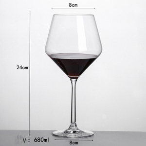 Calici da Vino in Cristallo <span class=keywords><strong>Arka</strong></span> Fashion, Bicchieri Moderni a Stelo Lungo per Vino Rosso - Product Image 6