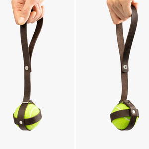 En stock : Sac de rangement pour balles de tennis pour animaux, sac suspendu pour balles de jeu pour animaux, porte-balles de tennis élastique en cuir PU pour animaux - Product Image 4