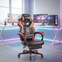 Fauteuil de Gaming Ergonomique Moderne et Grand Format en Cuir PU et Nylon avec Repose-Pieds Extensible et Hauteur Réglable – Vente en Gros