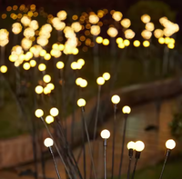 Solar Powered Firefly Swaying by Wind 8 LED Light Starburst RGB Cambiable Decorativo Romántico Césped Bombilla Lámpara para Boda Patio