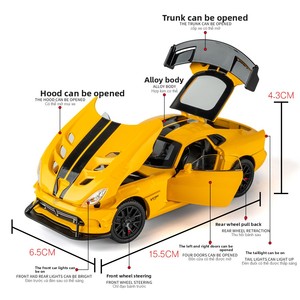 1:32 échelle <span class=keywords><strong>Dodge</strong></span> <span class=keywords><strong>Viper</strong></span> modèle de voiture de sport alliage moulé sous pression batterie au Lithium retirer voiture ornement en gros livraison directe cadeau - Product Image 3