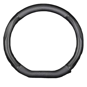 Accessoires de voiture en Fiber de carbone, couverture de <span class=keywords><strong>volant</strong></span> en microfibre cuir rond en forme de D Auto pour VW GOLF 7 2015 <span class=keywords><strong>POLO</strong></span> - Product Image 1
