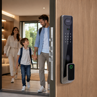 Cerradura Inteligente para Puerta con Entrada sin Llave, Huella Dactilar, Contraseña, Cerrojo, WiFi, App Tuya, Seguridad para el Hogar