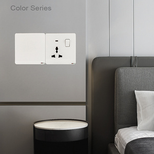 Interrupteur mural à bascule ultra-mince 13A de norme britannique pour le Royaume-Uni, 1/2/3/4 gangs, et <span class=keywords><strong>prise</strong></span> électrique - Product Image 5