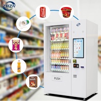 Nouveauté - Distributeur automatique intelligent ZHZN pour boissons en bouteille et en-cas - Paiement sans argent liquide - Écran tactile 21,5 pouces - WiFi/4G - Étagères réglables