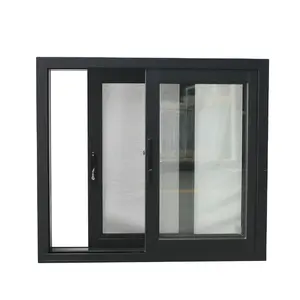 Новый дизайн, тонкая рамка, ударопрочное двойное закаленное стекло, раздвижное окно с flynet