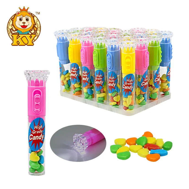 Manufacturer Wholesale Mini Flashlight Toy With Compress Hard Candy For Children