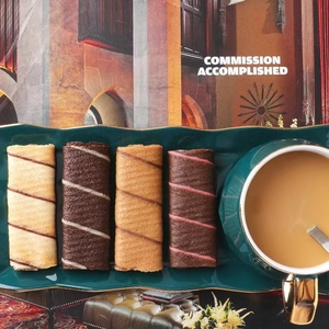 Venta al por mayor dulce chocolate y queso sabor crujiente rollo sándwich galleta caja de peluche 100g - Product Image 1