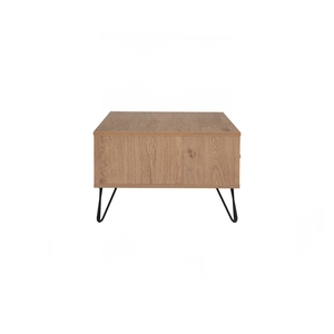 <b>Modern</b> Industrial Oak Colour SAMOS <b>Coffee</b> <b>Table</b> with <b>Black</b> Metal Base Rectangular Center <b>Table</b> for Living Room Home Furniture - Product Image 4