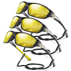 3 Pack polarizzati occhiali da sole sportivi per gli uomini, occhiali da sole da uomo avvolgono la protezione UV400 per la guida di pesca in bicicletta - Product Image 2