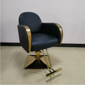 Fauteuil de coiffure moderne et élégant en acier inoxydable, réglable et pivotant, pour salon de coiffure et barbier - Product Image 4