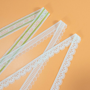 Cinta de cinta de encaje blanco hermosa de alta calidad, adorno de encaje de nailon ancho personalizado, bandas elásticas Dentelle Pizzi Dantel - Product Image 6