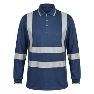 Polo a Maniche Lunghe con Strisce Riflettenti, Asciugatura Rapida, Traspirante, Anti-umidità, <span class=keywords><strong>Abbigliamento</strong></span> <span class=keywords><strong>da</strong></span> Lavoro per Sanificazione e Giardinaggio - Product Image 1