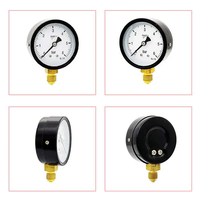 2.5inch China Supplier Black Iron Shell Air Tire Pressure Gauge