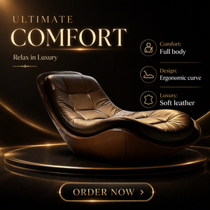 Sillón Reclinable Individual de Cuero Estilo Retro Moderno, Sofá Chaise Longue para Dormitorio, Silla de Lectura para Sala de Estar y Comedor - Product Image 1
