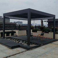 Pergola de jardin extérieure en aluminium, écologique, étanche, avec télécommande électrique, pour balcon, cour, terrasse, utilisation pour les fêtes