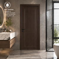 Porte intérieure plate moderne en WPC avec panneau sculpté, laminage membranaire, motifs variés, économique, minimaliste, écologique, ISO
