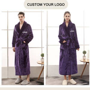 Di alta qualità personalizzato ricamo Logo di lusso Hotel di grandi dimensioni coppia accappatoio per uso domestico accappatoi per gli uomini e le donne - Product Image 5